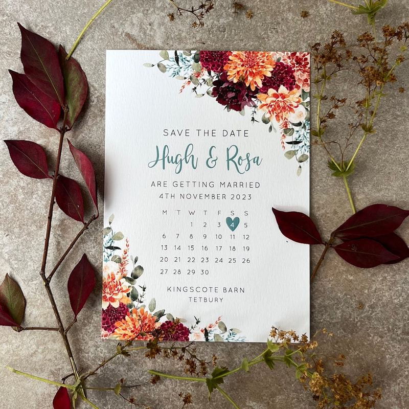 Autumn save the dates, save the date cards