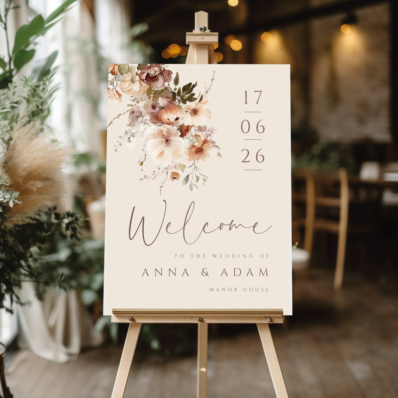 boho wedding welcome sign 