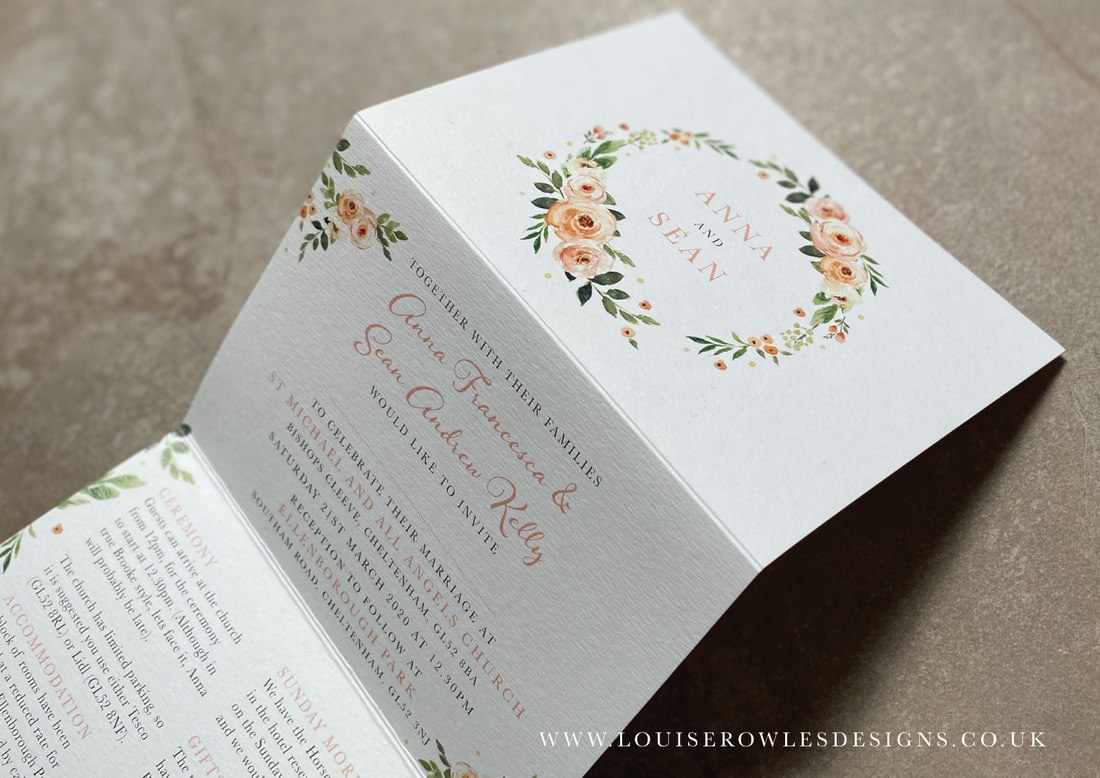 peach and ivory wedding invitations