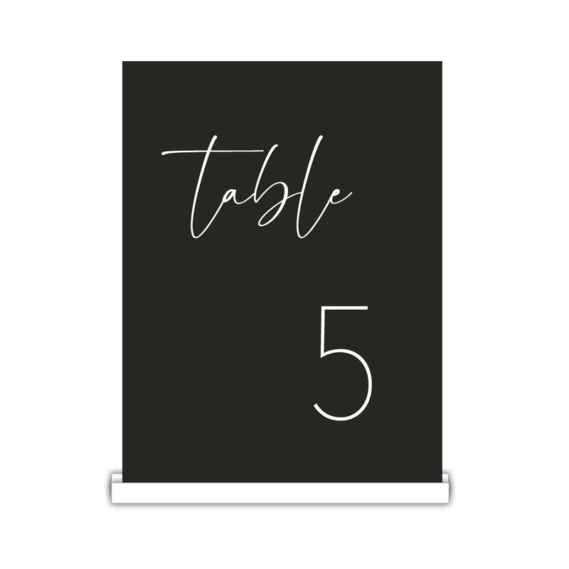 black and white table number