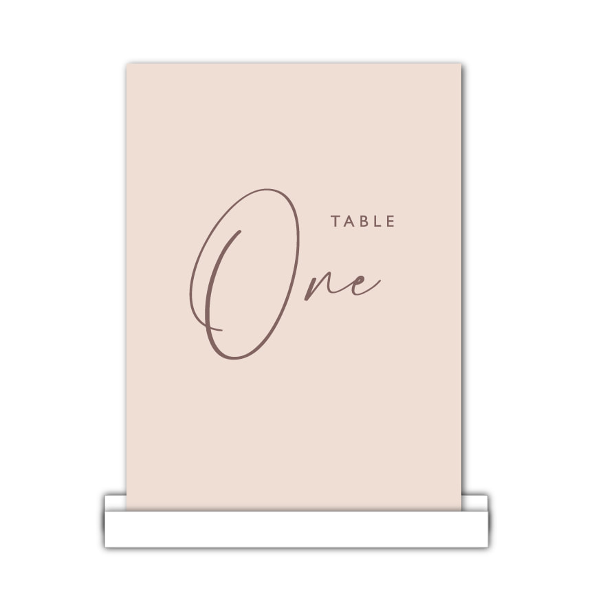 blush pink table number