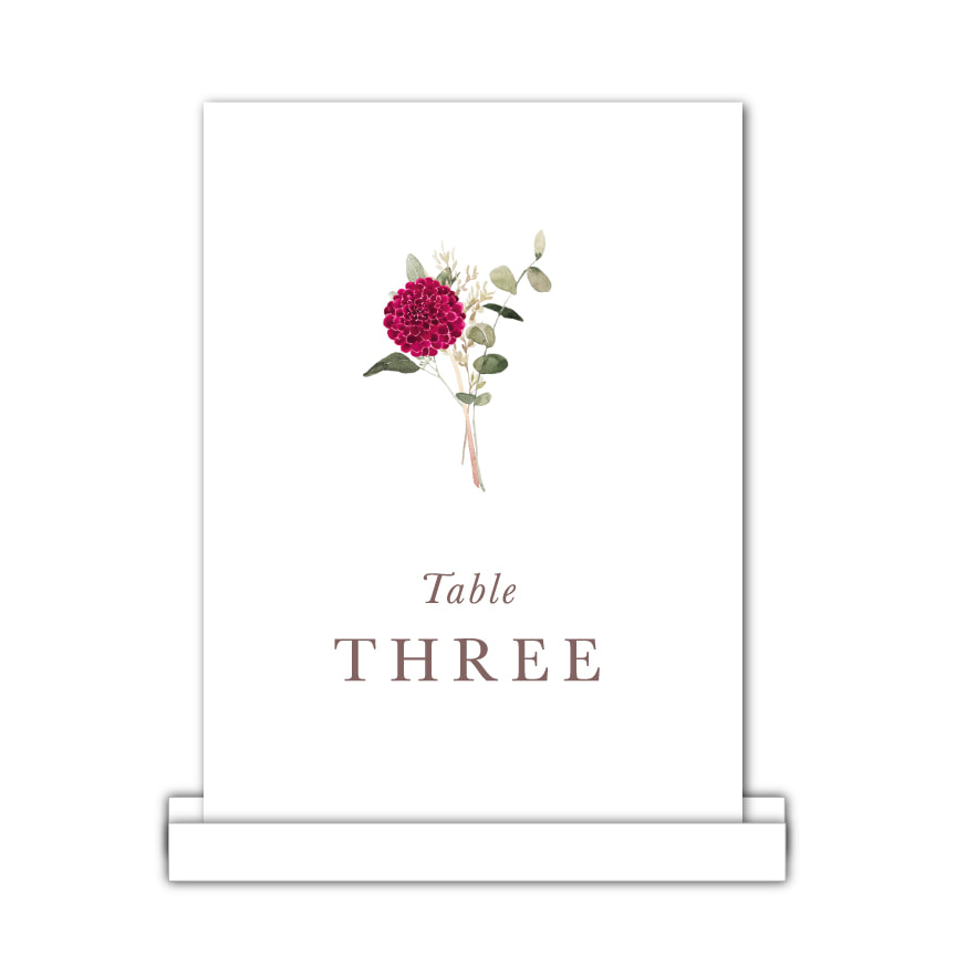Wedding table numbers