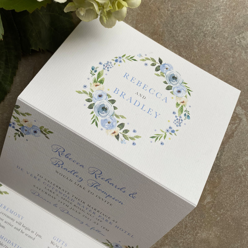 blue wedding invites