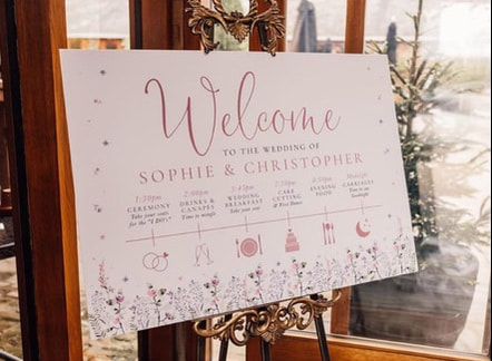 floral wedding sign. UK