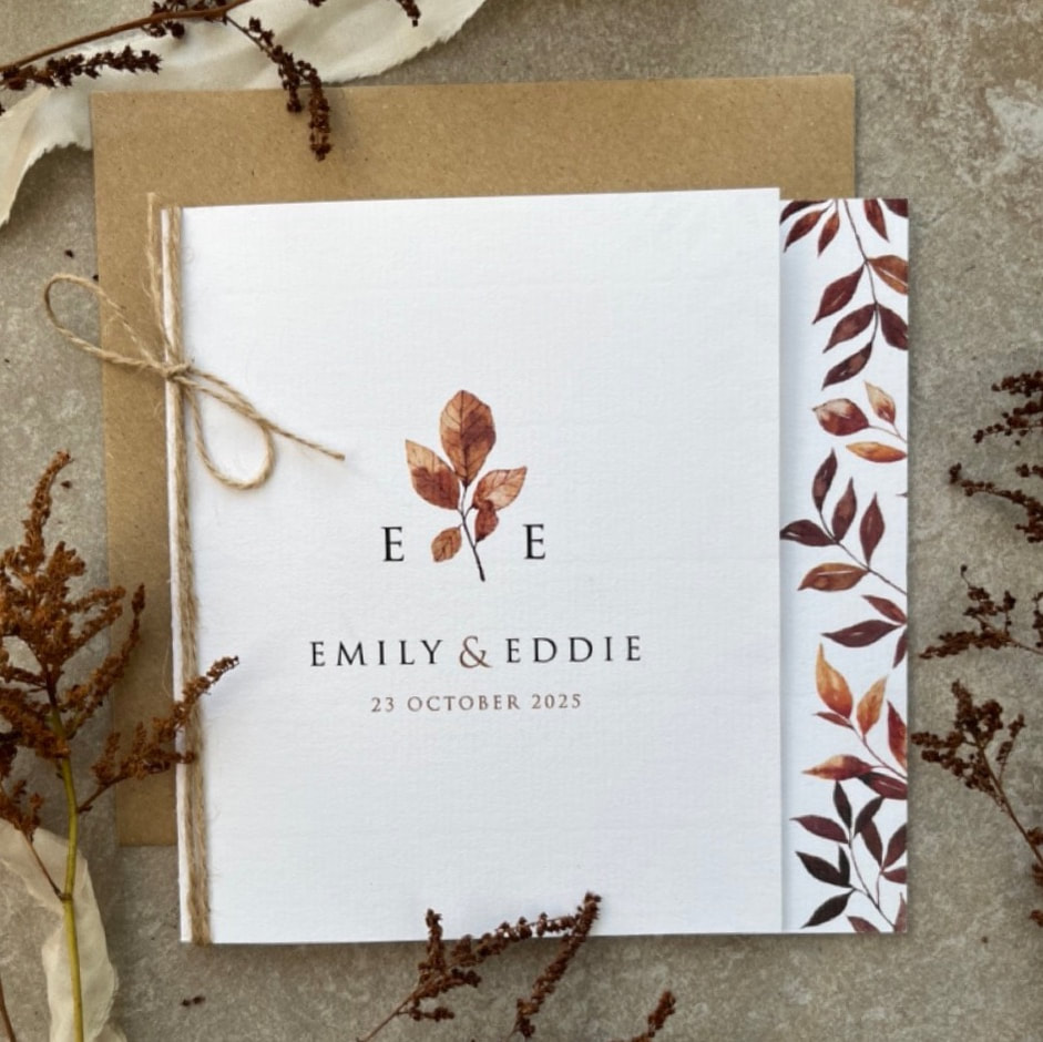 Autumn wedding invites, wedding invitations