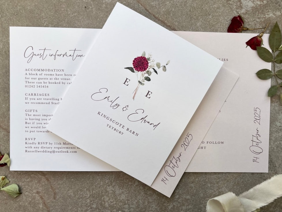 Floral wedding invitations UK