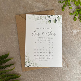 greenery, save the dates