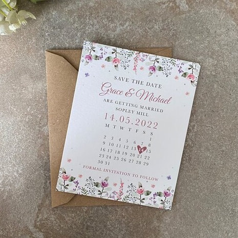 floral wedding invitations, floral save the dates
