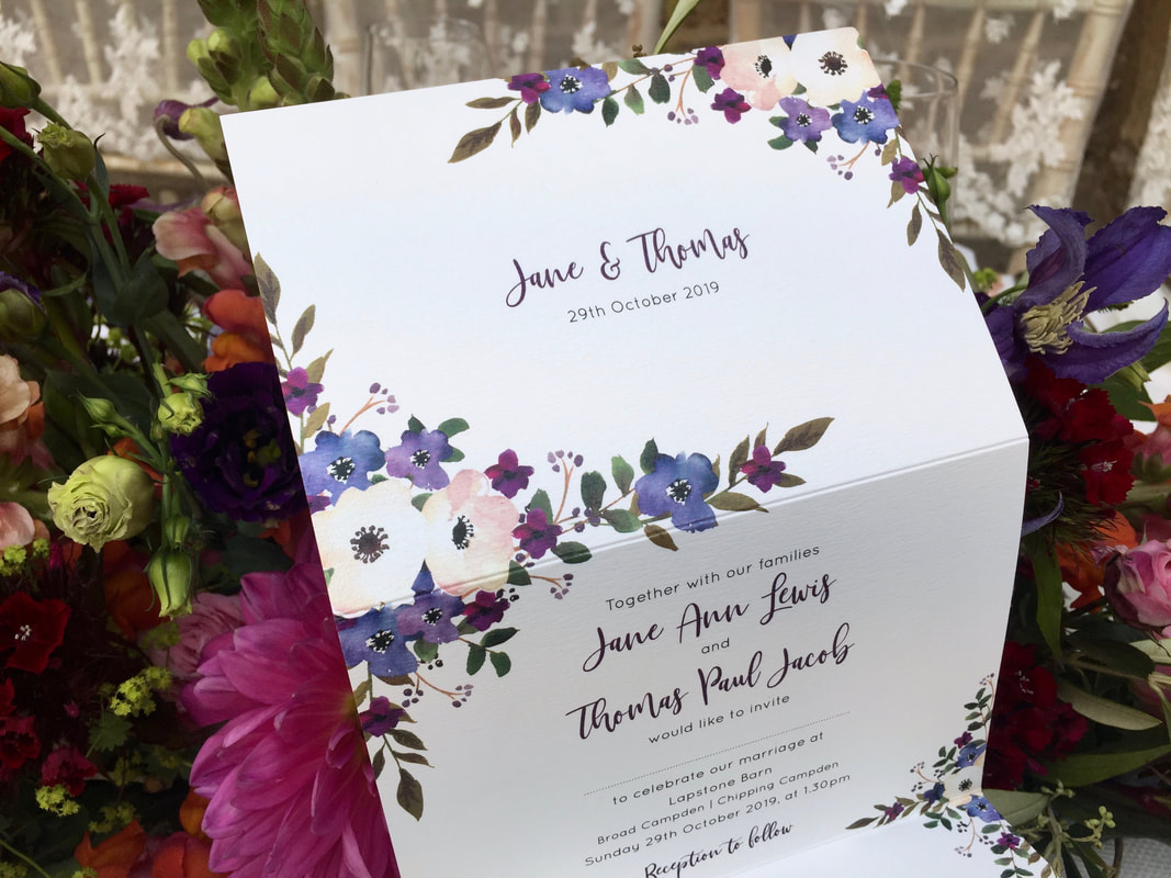 Purple wedding invites, wedding invitations