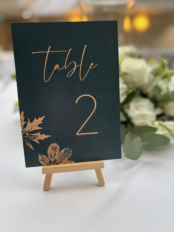 Autumn Forest green table number
