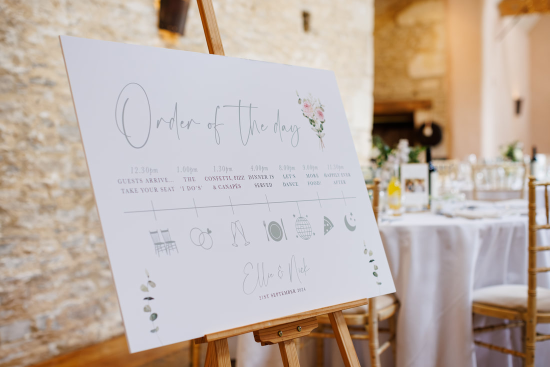 Wedding timeline sign