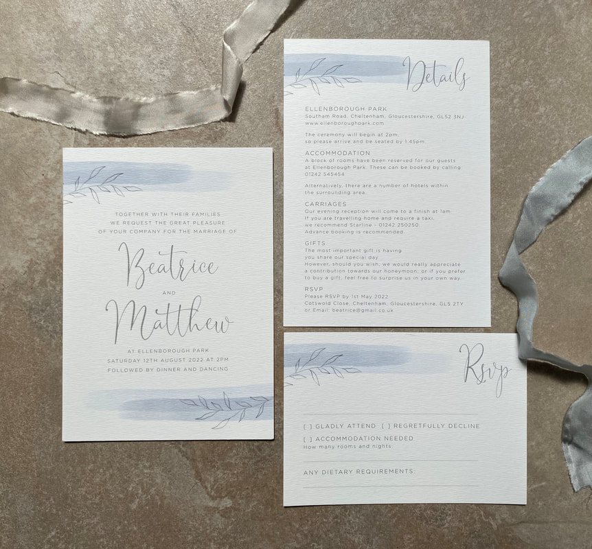 blue wedding invites