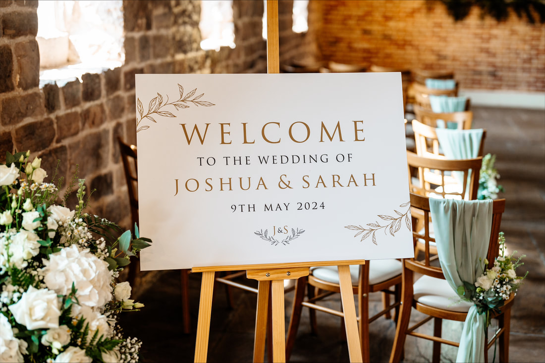 Autumn wedding welcome sign uk