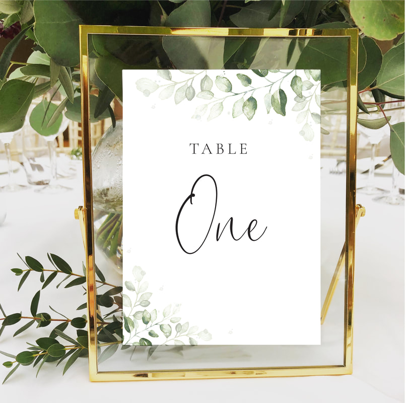 wedding table numbers, in frames