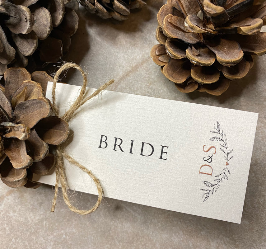 Rustic Place card, woodland, wedding