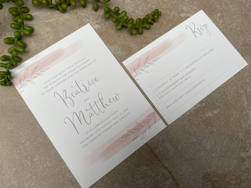 blush pink  wedding invites