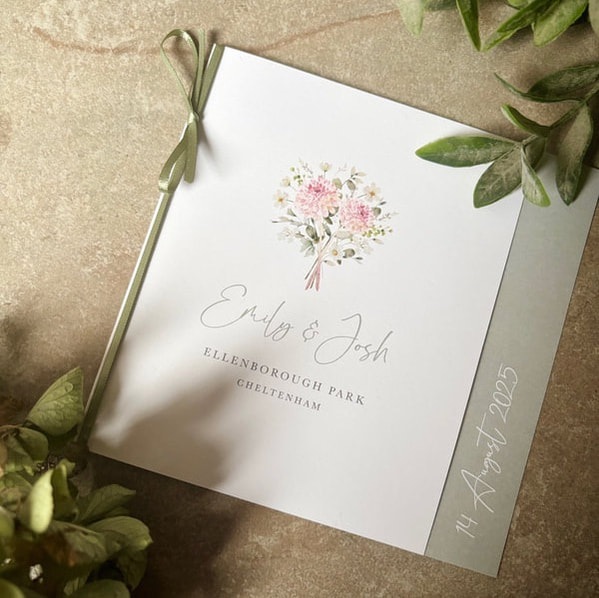 dahlia Floral wedding invitations