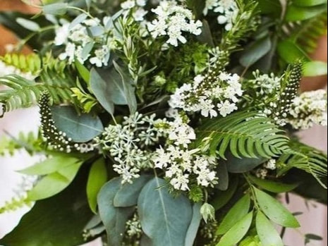 Greenery, sage green, leaves, wedding invitations