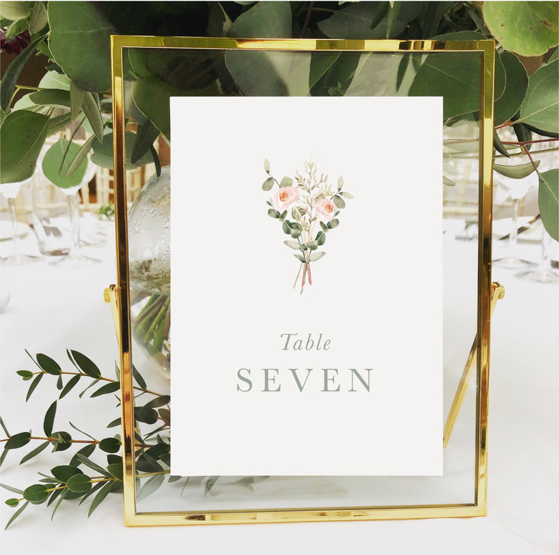 Blush rose table numbers