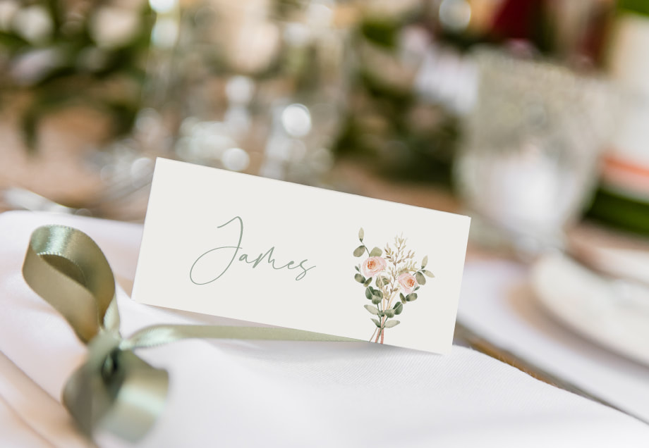 blush pink place card