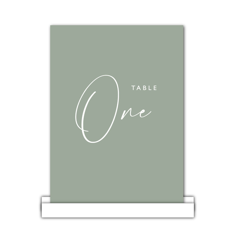 sage green table number