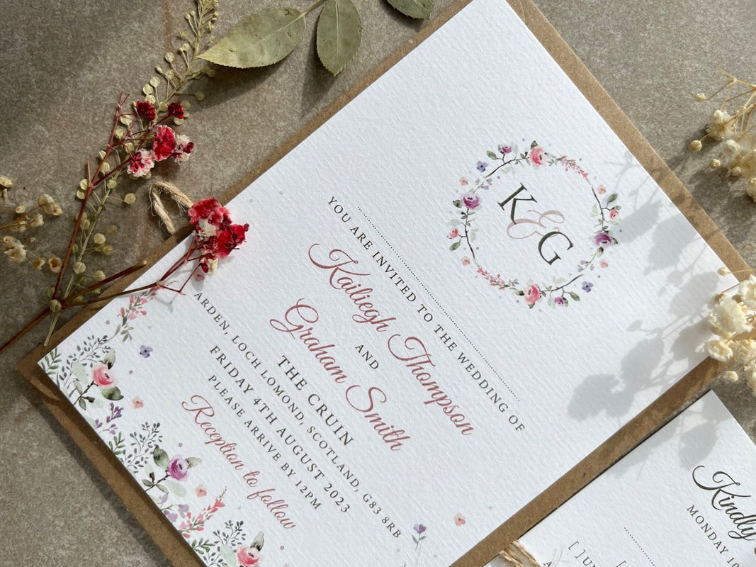 floral wedding invitations