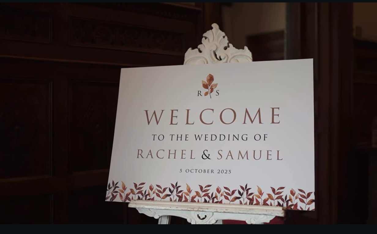 Autumn welcome sign - rustic wedding signage