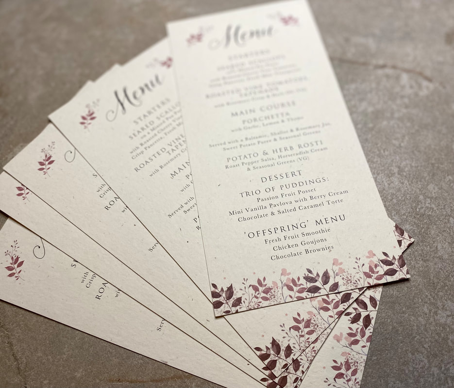 wedding menus