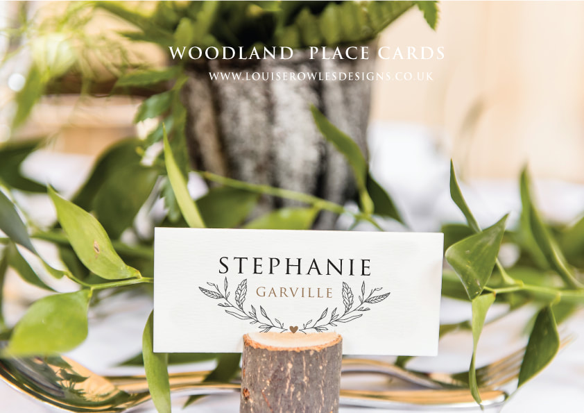 Place card, woodland, wedding
