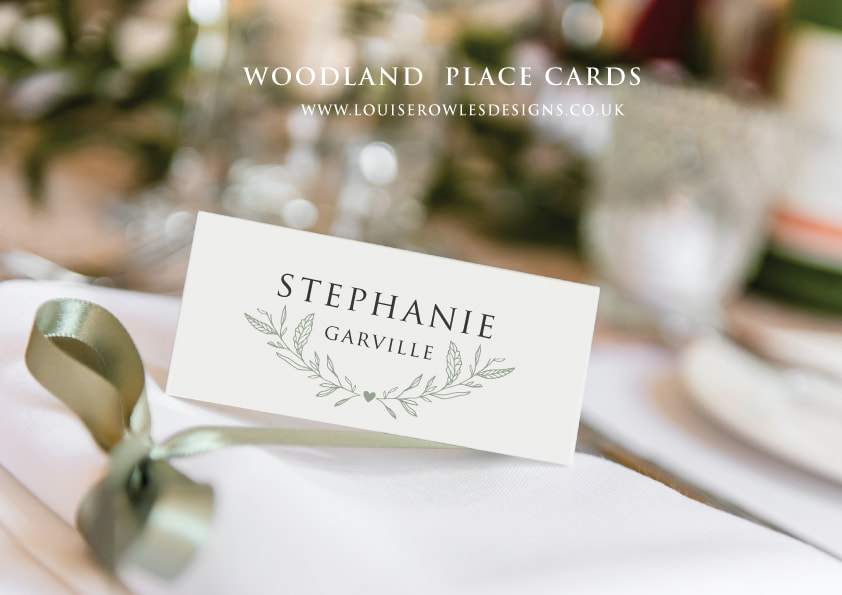 Place card, woodland, wedding