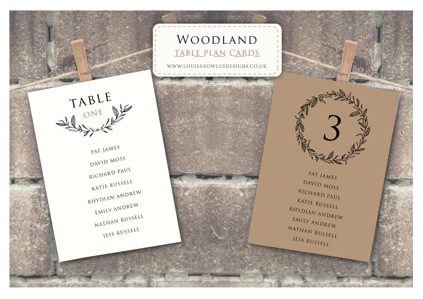 table plan cards, seating cards